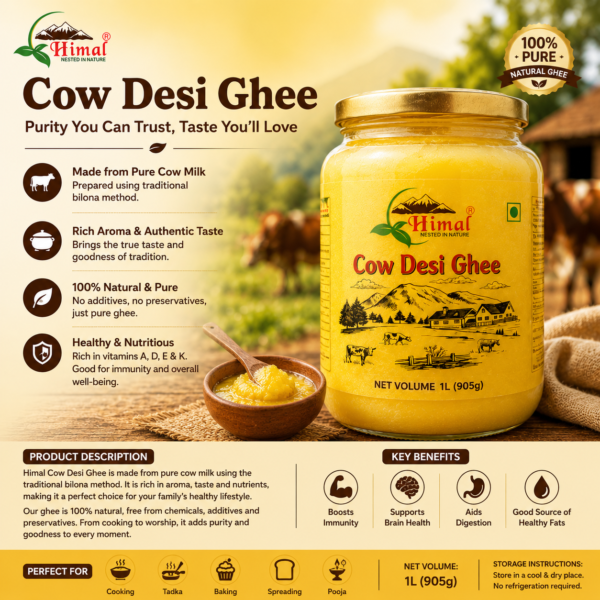 Himal Cow Desi Ghee 1L – Pure Taste, Traditional Goodness