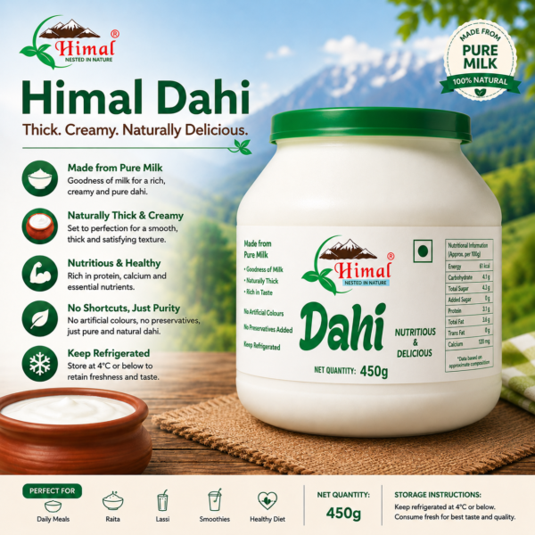 Himal Fresh Dahi 450gm – Thick, Creamy & Naturally Delicious