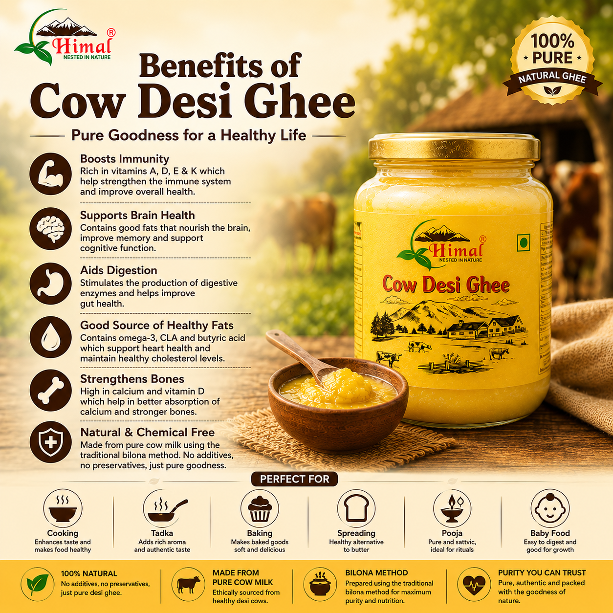 Himal Cow Desi Ghee 1L – Pure Taste, Traditional Goodness - Image 4