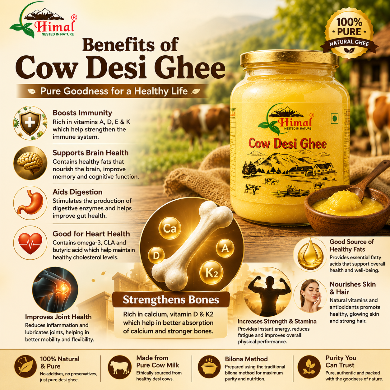 Himal Cow Desi Ghee 1L – Pure Taste, Traditional Goodness - Image 3
